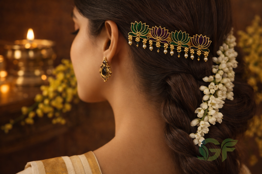 Traditional Lotus Design Hair Clip