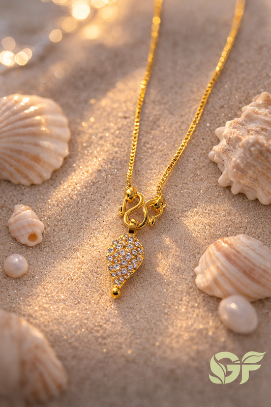 Elegant Crystal Drop Pendant Necklace