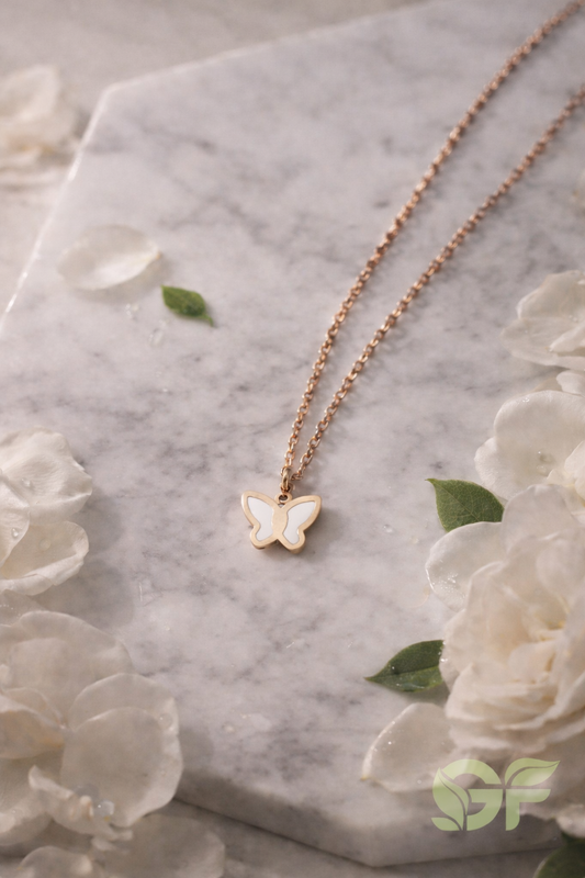 Double-Sided Butterfly Pendant Necklace