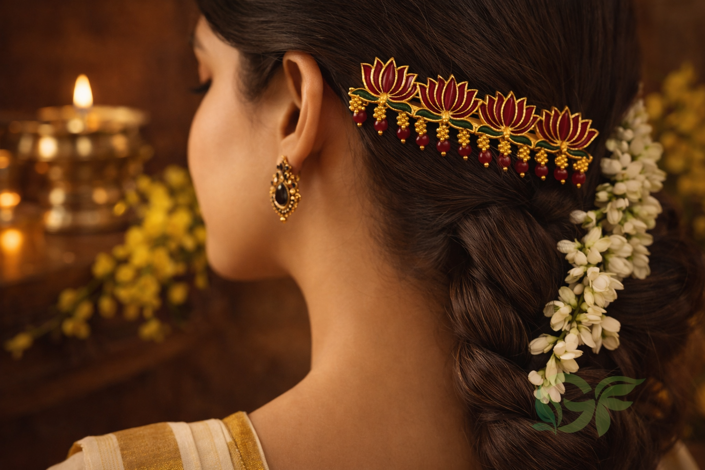 Traditional Lotus Design Hair Clip