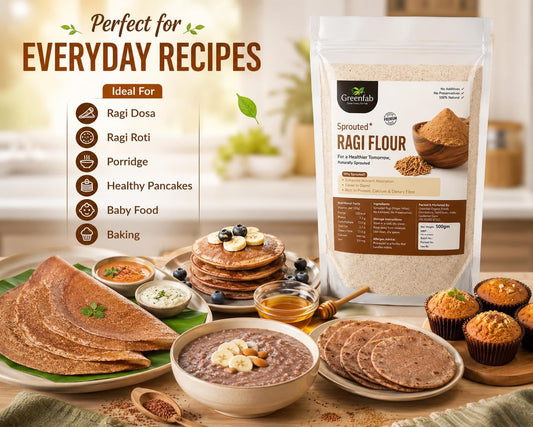 Sprouted Ragi Flour 500gm - High Calcium Baby Food & Porridge