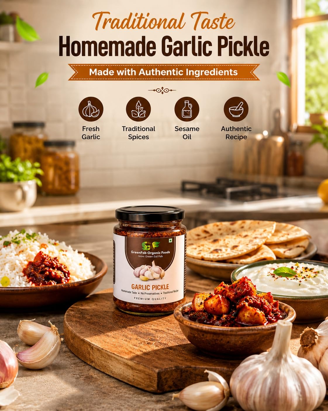 Garlic Pickle 200 gm - Traditional Homemade Immunity Booster