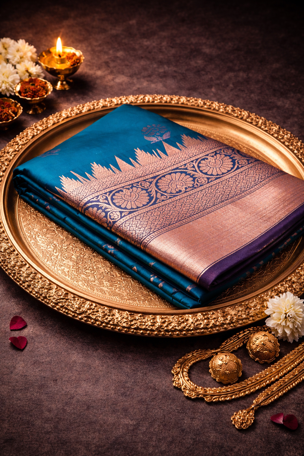 Soft Silk Saree with Rich Zari Border – Elegant Traditional Wear
