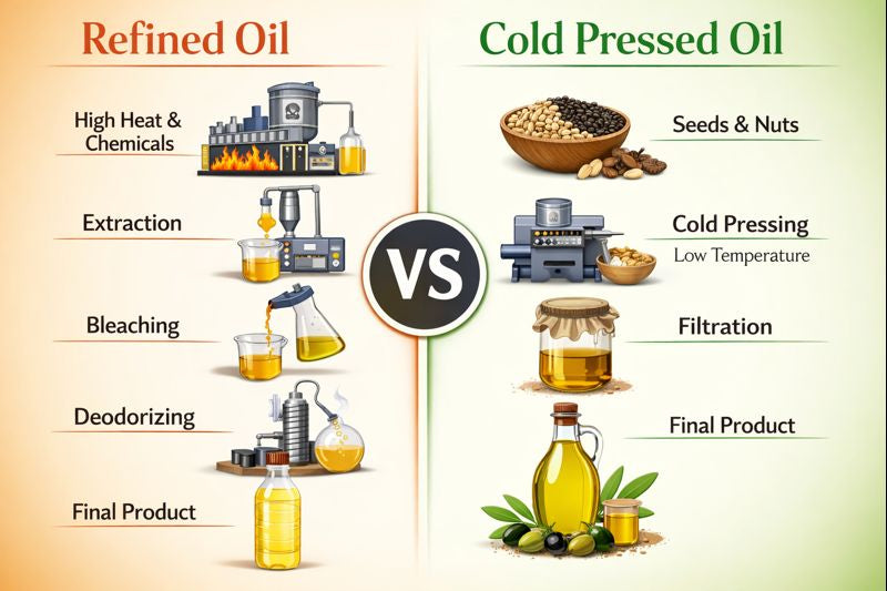 Cold Pressed Coconut Oil - Pure for Cooking, Hair & Skin