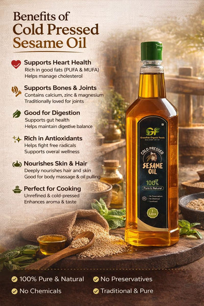 Cold Pressed Sesame Oil - 100% Pure Gingelly Oil