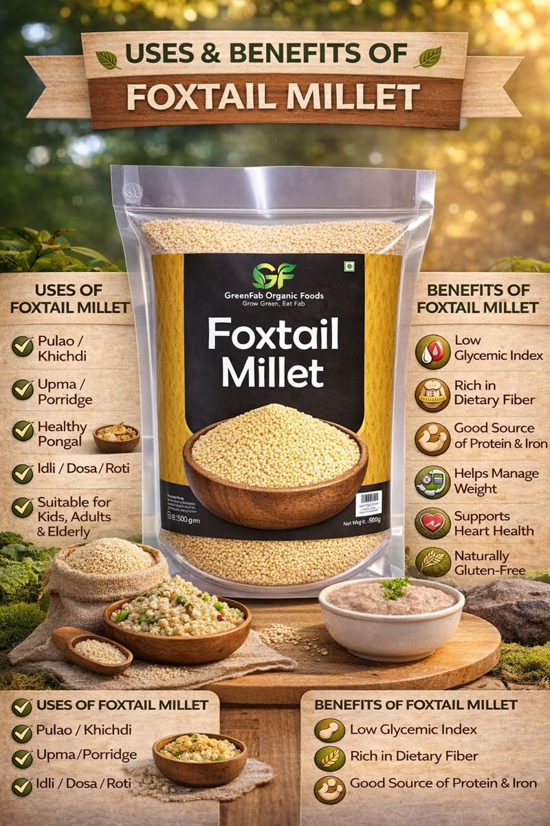 Foxtail Millet (Thina) - Organic & Unpolished 500g