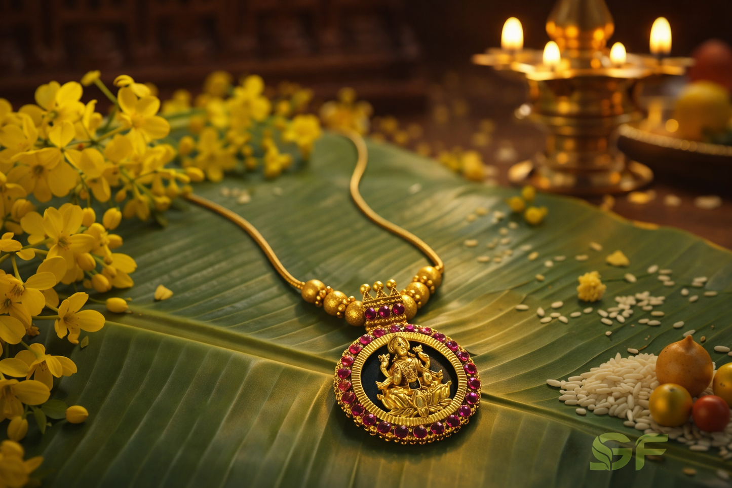 Traditional Temple Pendant Necklace