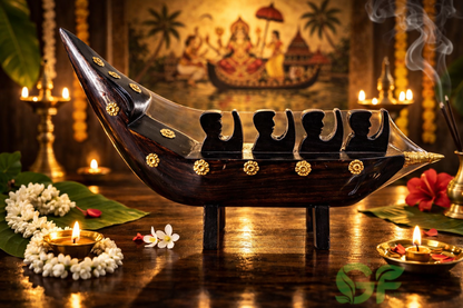 Traditional Kerala Snake Boat (Chundan Vallam) Decorative Showpiece