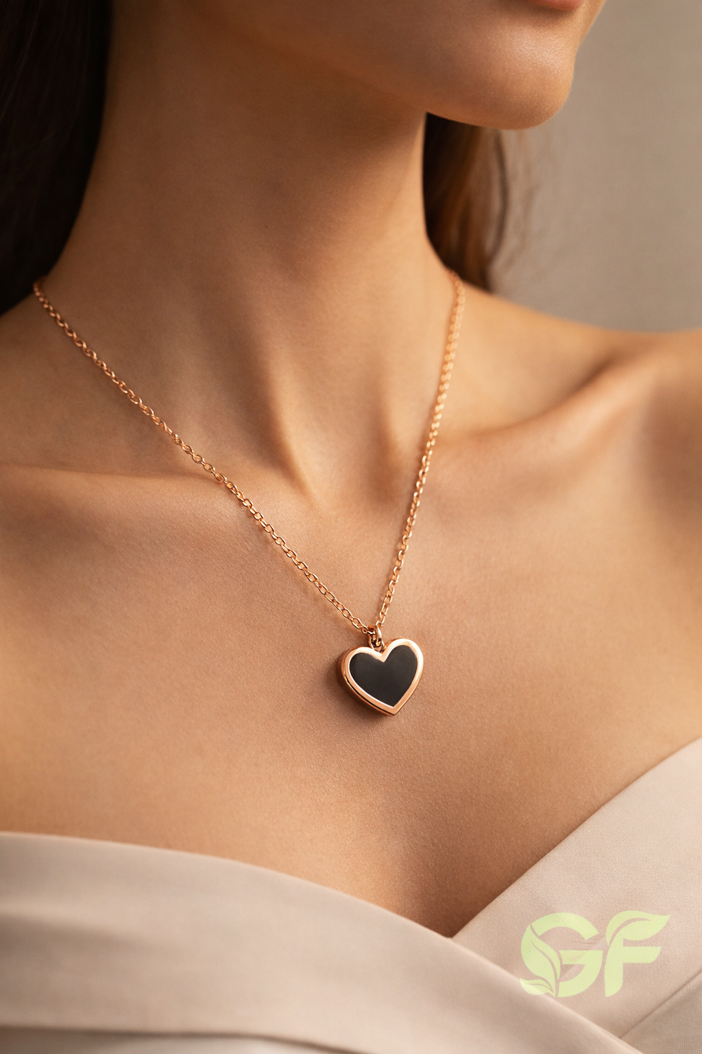 Double-Sided Heart Pendant Necklace
