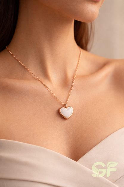 Double-Sided Heart Pendant Necklace