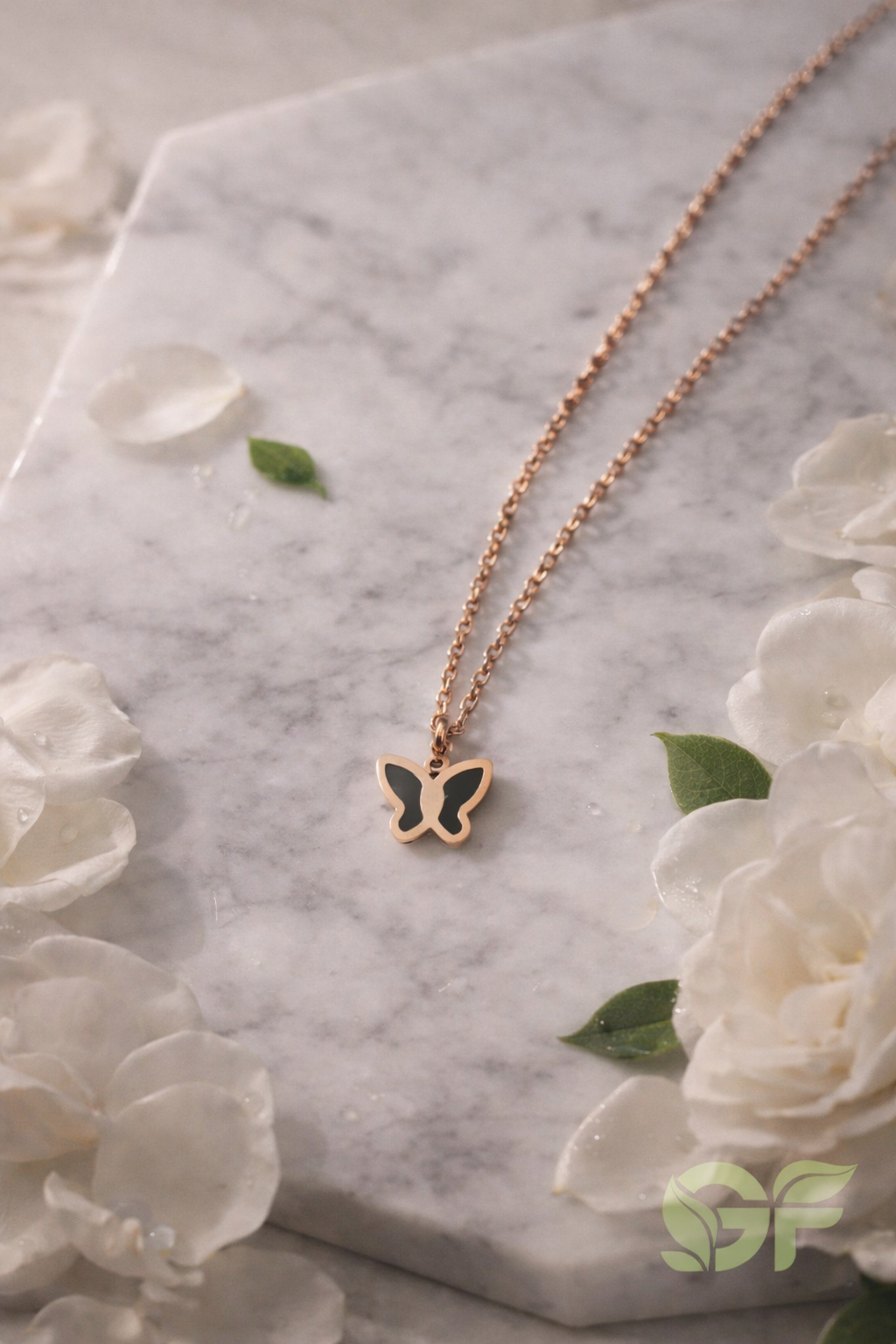 Double-Sided Butterfly Pendant Necklace