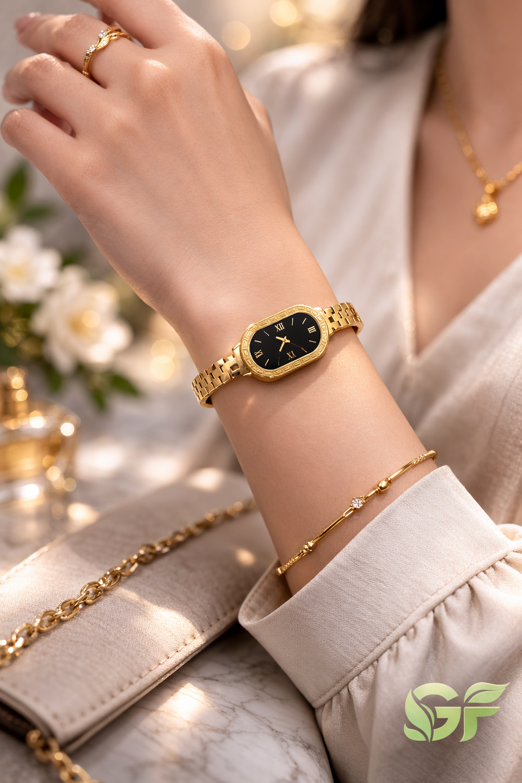 Elegant Gold Watch Bracelet