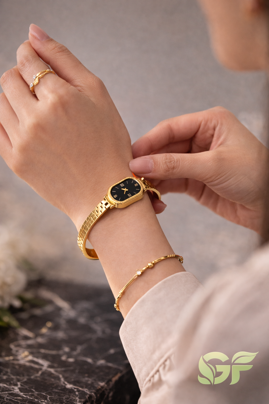 Elegant Gold Watch Bracelet