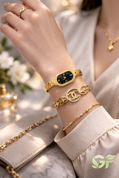 Elegant Gold Leaf Bracelet