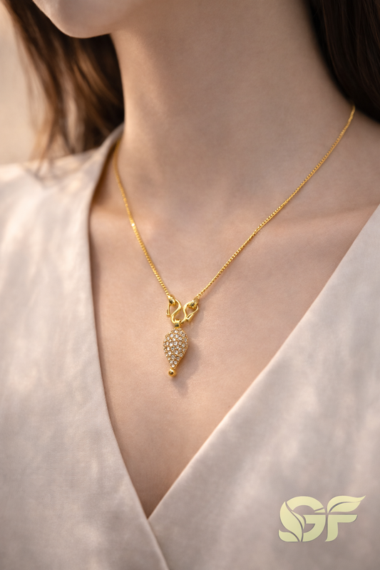 Elegant Crystal Drop Pendant Necklace