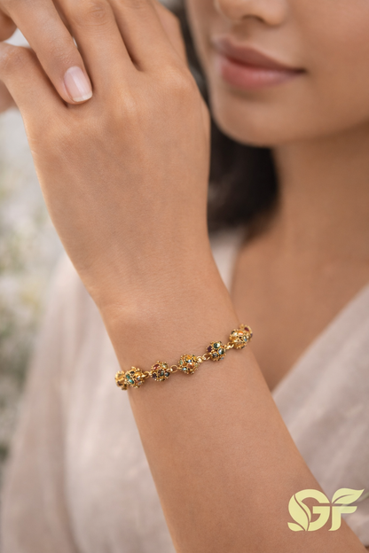 Elegant Multi-Color Crystal Charm Bracelet