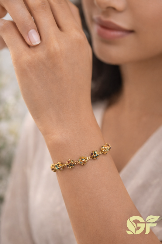 Elegant Multi-Color Crystal Charm Bracelet