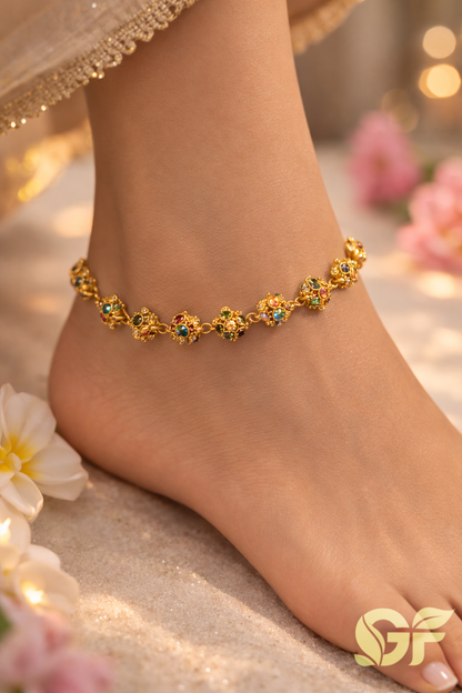 Elegant Multi-Color Crystal Charm Bracelet