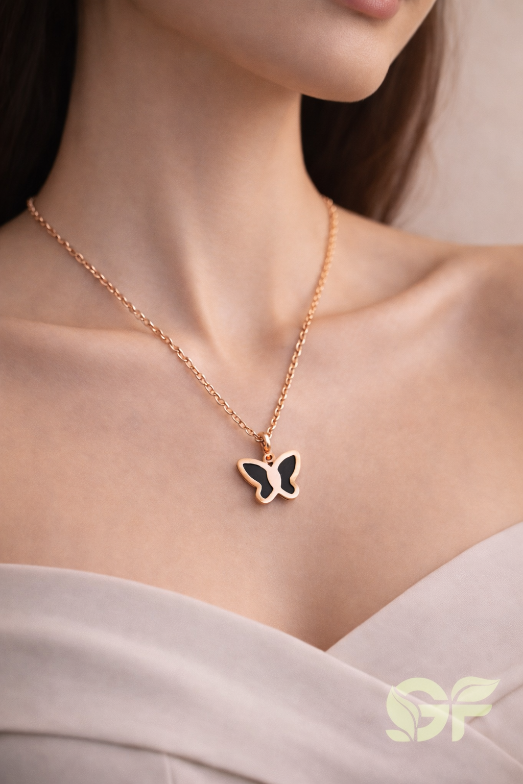 Double-Sided Butterfly Pendant Necklace