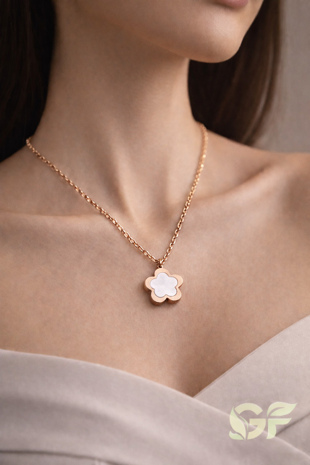 Double-Sided Flover Pendant Necklace
