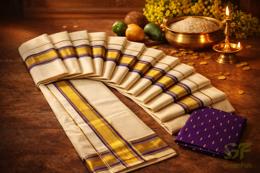 Elegant Cotton Set Mundu with Kasavu Strips