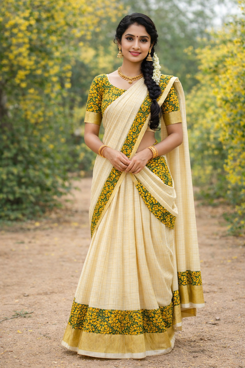 Elegant Kerala Davani – Vishu Special Half Saree