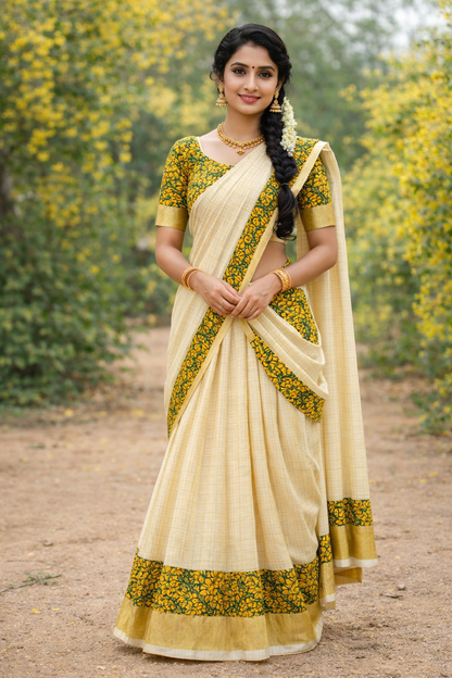 Elegant Kerala Davani – Vishu Special Half Saree
