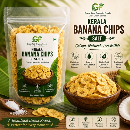 Kerala Banana Chips (Salt) in Coconut Oil - Authentic Nendran 200 gm