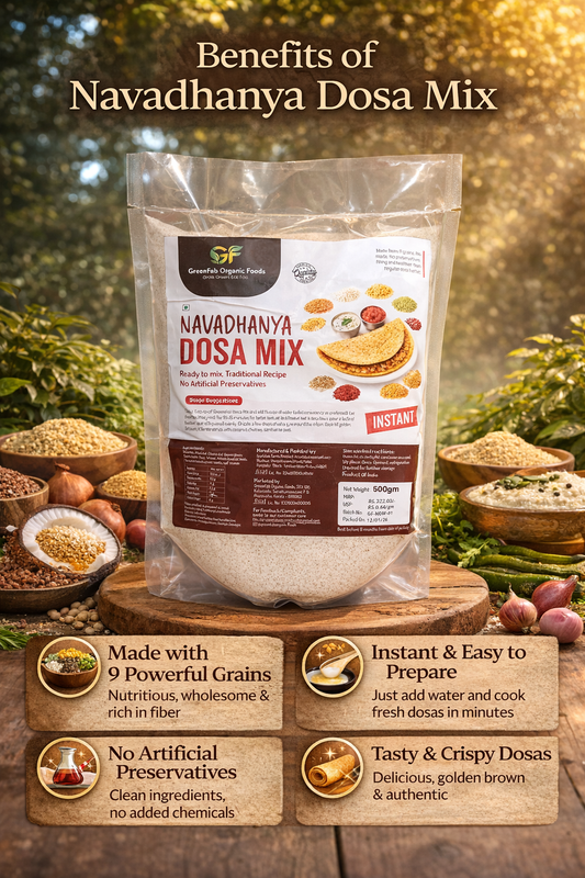 Navadhanya Dosa Mix - Instant Multigrain Dosa 500g | GreenFab