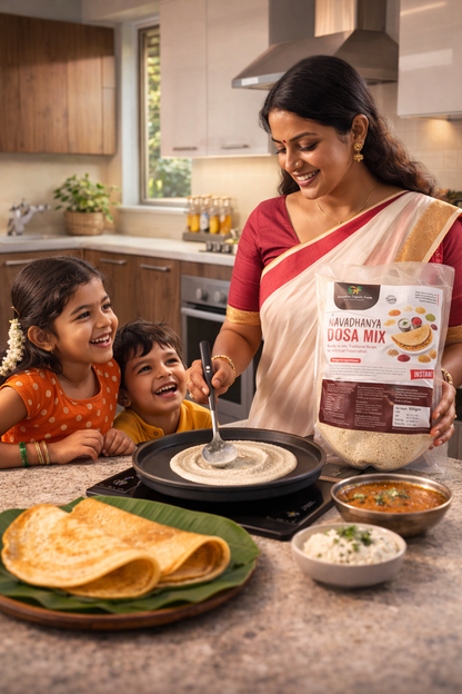 Navadhanya Dosa Mix - Instant Multigrain Dosa 500g | GreenFab