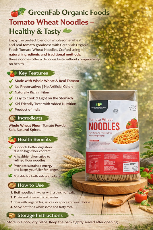 Tomato Wheat Noodles 220gm - Healthy Vegetable Noodles