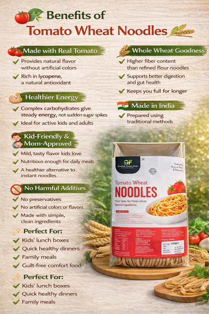 Tomato Wheat Noodles 220gm - Healthy Vegetable Noodles