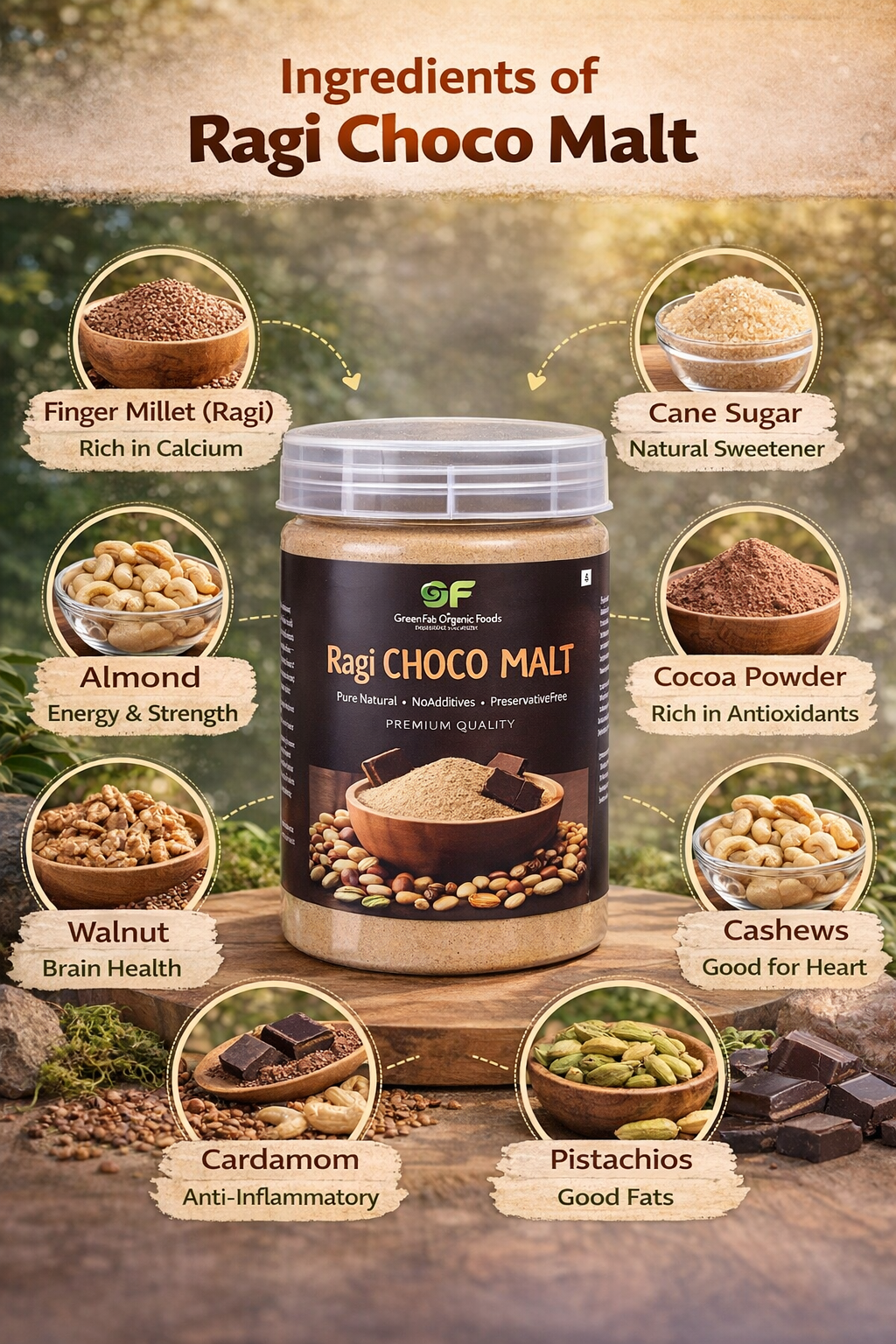 Sprouted Ragi Choco Malt - Organic Finger Millet Health Drink
