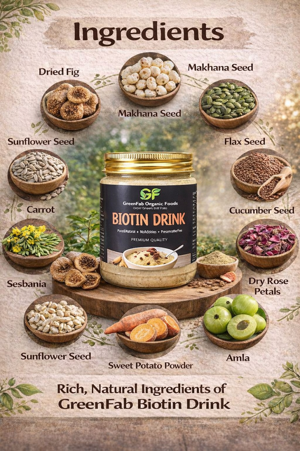 Biotin Drink for Hair Growth & Skin - 100% Natural