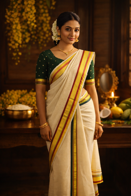 Premium Kerala Kasavu Set Mundu