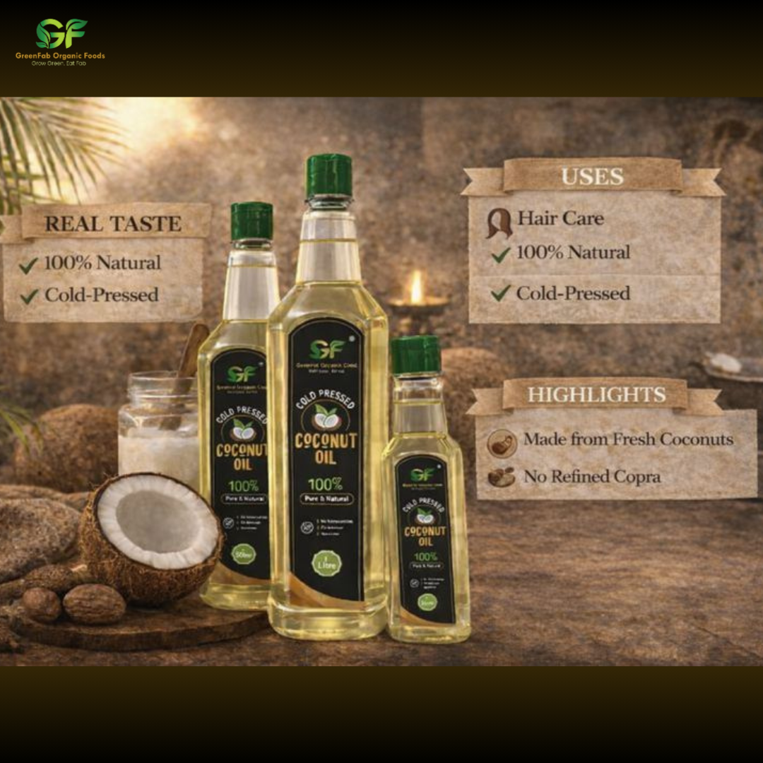Cold Pressed Coconut Oil - Pure for Cooking, Hair & Skin