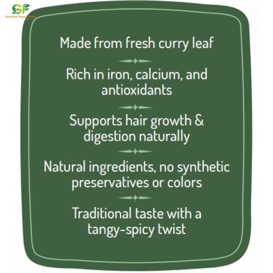 Curry Leaf Pickle 200 gm - Traditional Kerala Health Pickle