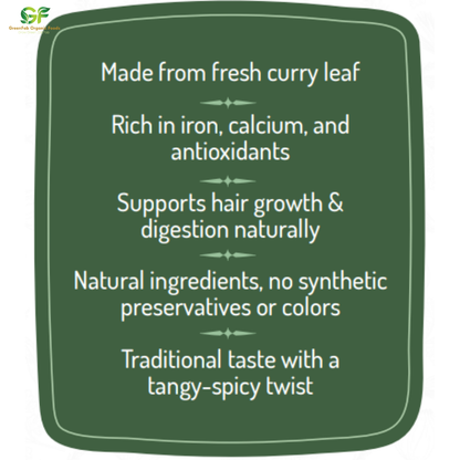 Curry Leaf Pickle 200 gm - Traditional Kerala Health Pickle