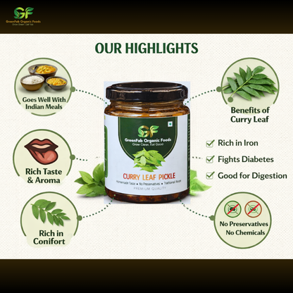 Curry Leaf Pickle 200 gm - Traditional Kerala Health Pickle