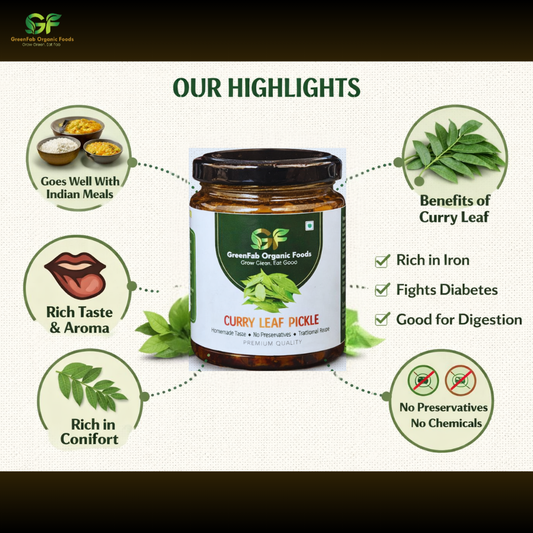 Curry Leaf Pickle 200 gm - Traditional Kerala Health Pickle