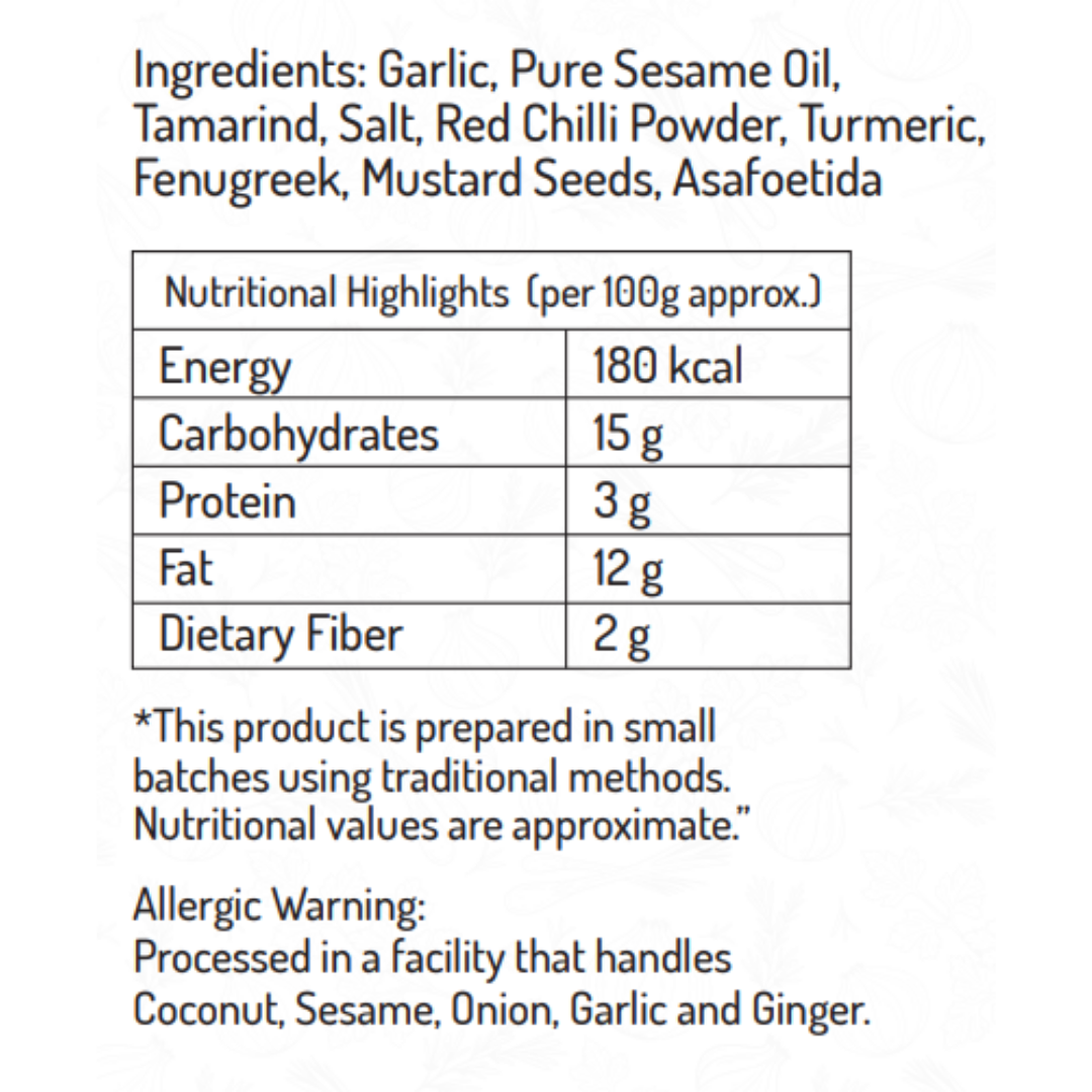 Garlic Pickle 200 gm - Traditional Homemade Immunity Booster