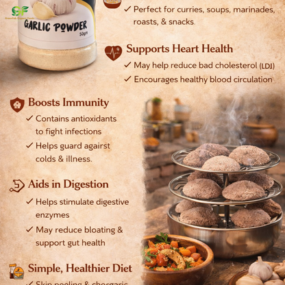 Garlic Powder 50gm - 100% Pure Natural Garlic Spice