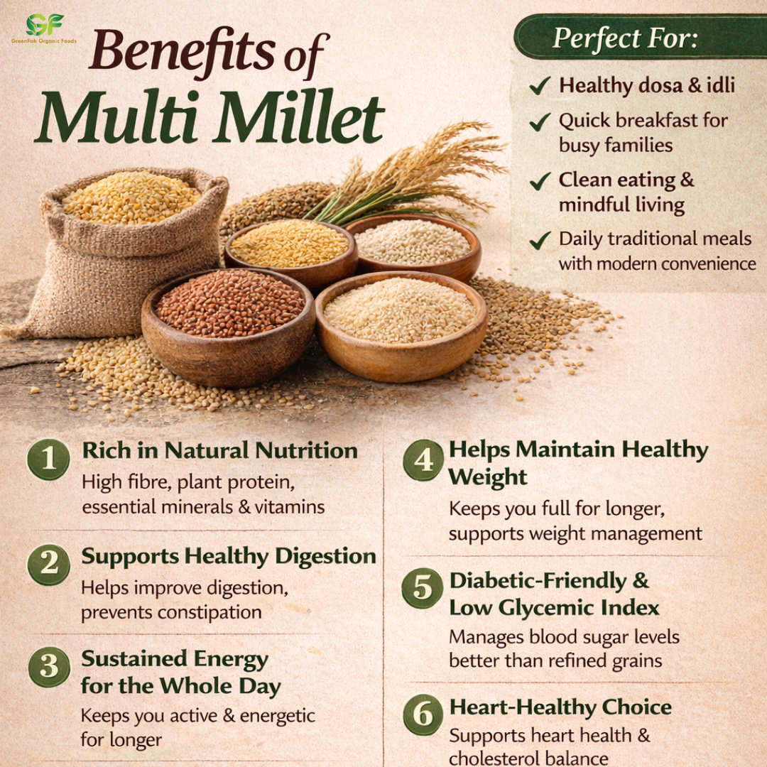 Sprouted Multi Millet Flour 500gm - High Fiber Diabetic-Friendly