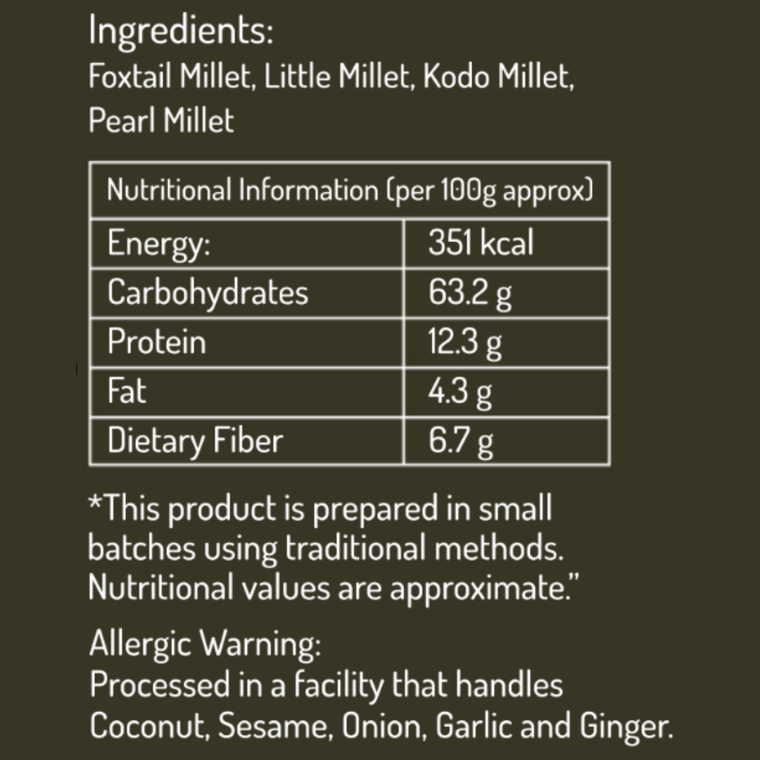 Sprouted Multi Millet Flour 500gm - High Fiber Diabetic-Friendly