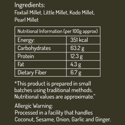 Sprouted Multi Millet Flour 500gm - High Fiber Diabetic-Friendly