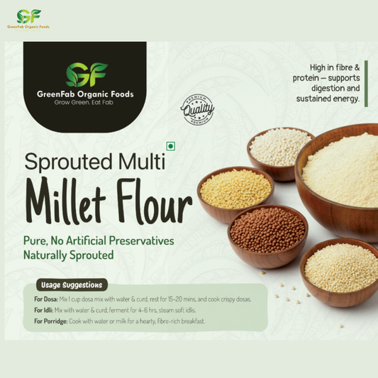 Sprouted Multi Millet Flour 500gm - High Fiber Diabetic-Friendly