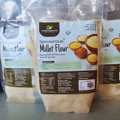 Sprouted Multi Millet Flour 500gm - High Fiber Diabetic-Friendly