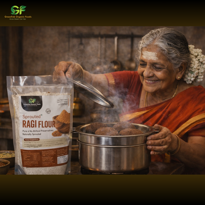 Sprouted Ragi Flour 500gm - High Calcium Baby Food & Porridge