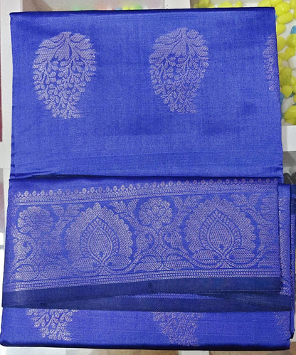 Soft Silk Saree with Elegant Zari Motifs & Traditional Border