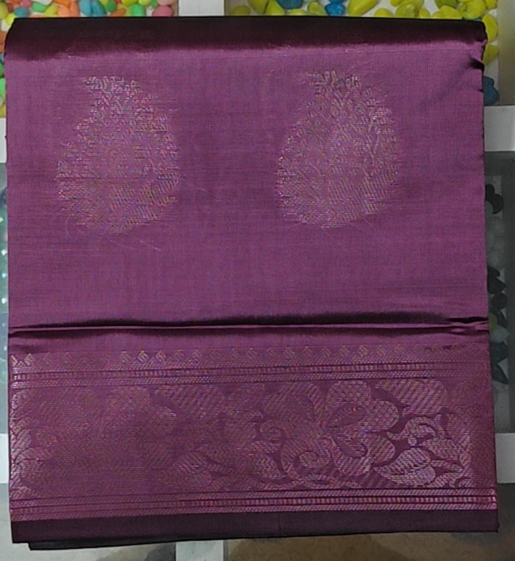 Soft Silk Saree with Elegant Zari Motifs & Traditional Border